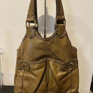 Marc by Marc Jacobs (MBMJ) Totally Turnlock Teri Tote - olive brown